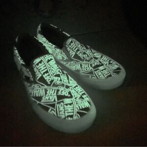 Vans PopCush Glow in the Dark Slip-On Skate Shoes Men's 10.5